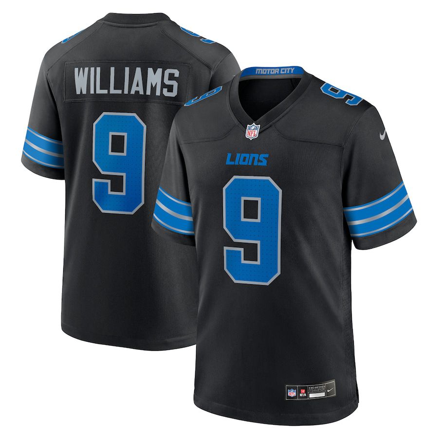 Men Detroit Lions 9 Jameson Williams Nike Black 2nd Alternate Game NFL Jersey